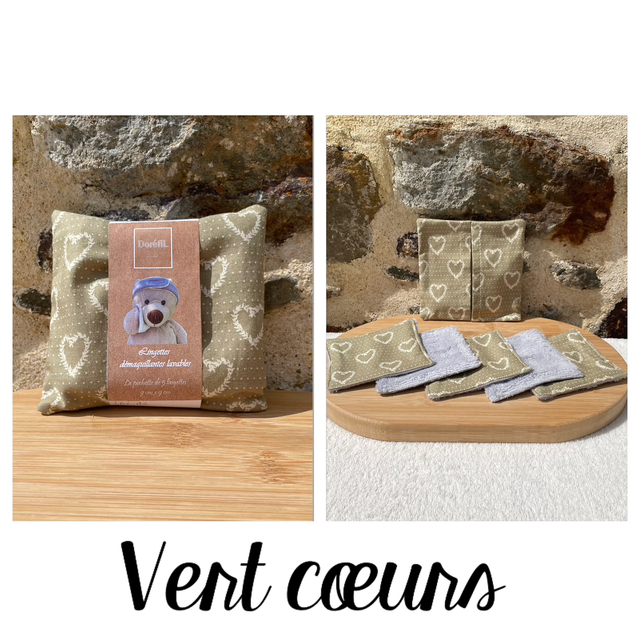 Lingettes démaquillantes lavables (vert)