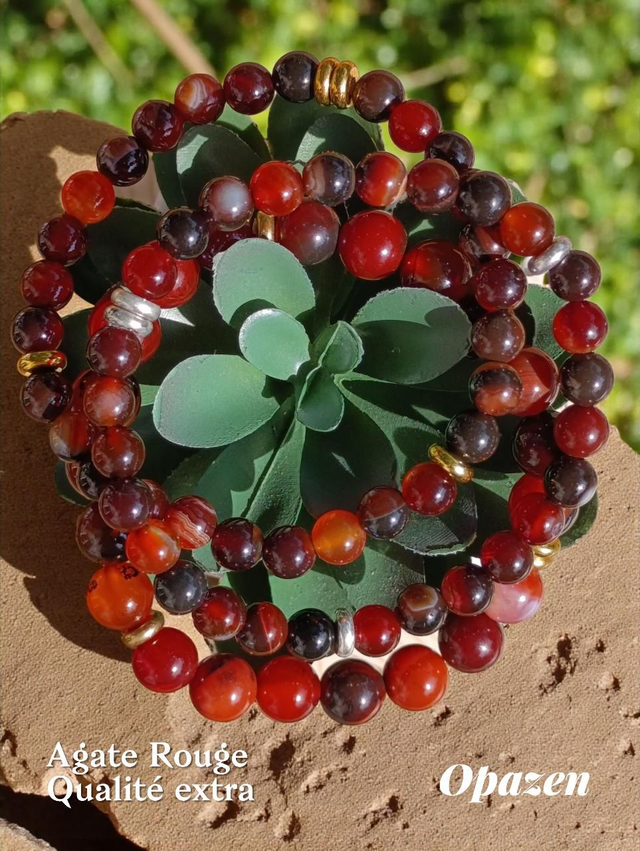 Bracelets Agate Rouge
