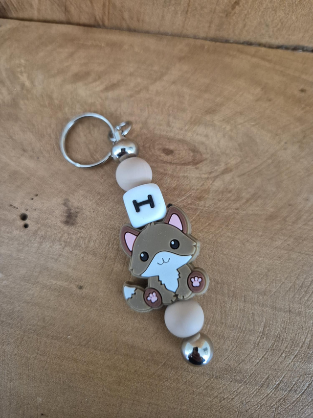 Porte clef renard lettre I