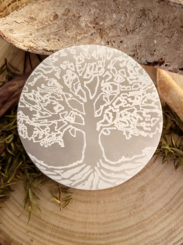Plaque Sélénite Arbre de vie