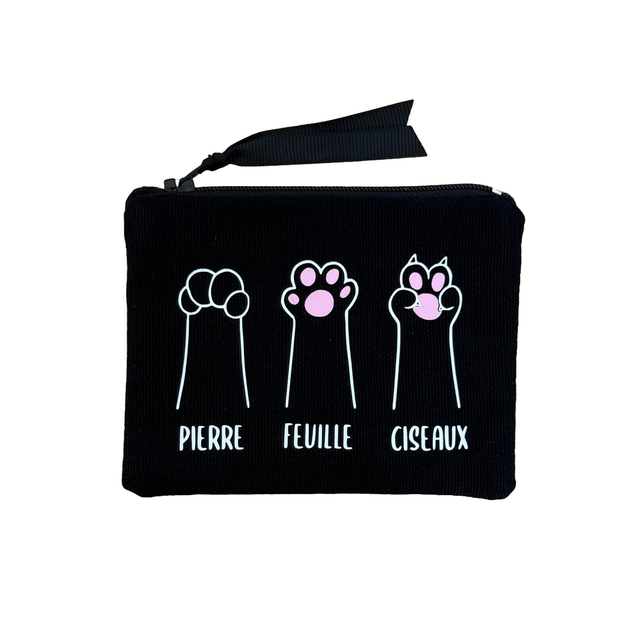 Porte Monnaie Noir Pierre, Feuille, Ciseaux