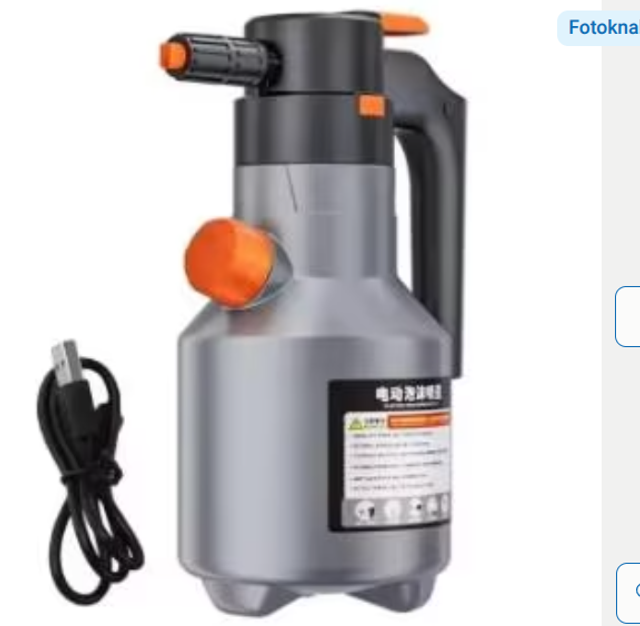 Elektrische schuimsproeier 2 liter oplaadbaar met USB