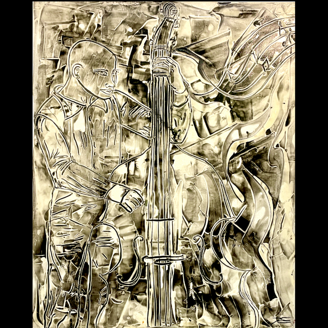 Le contrebassiste - 81x100cm - 2010