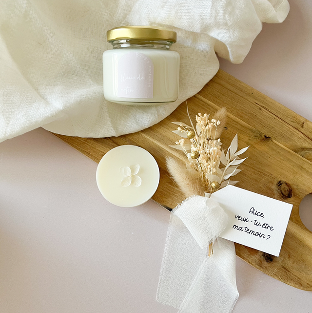 Coffret Découverte – Bougie Parfumée, Fondant & Fleurs Séchées