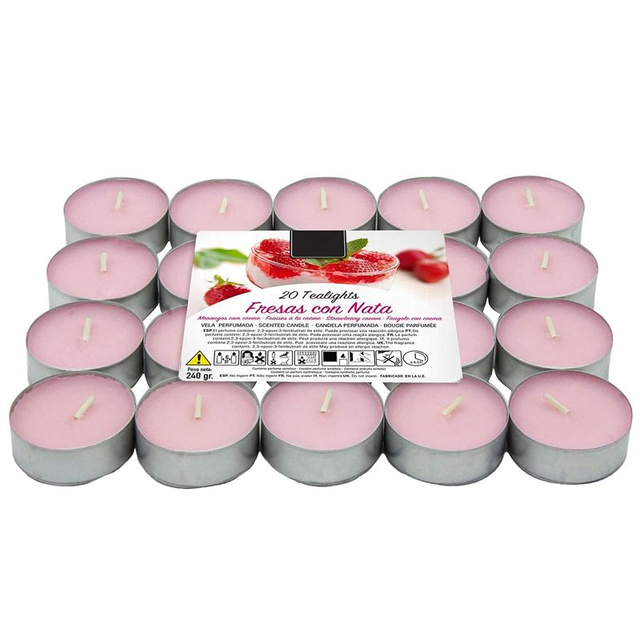  Lumar Aromatic Velas aromáticas (Fresas con Nata Pack 20 Velas)
