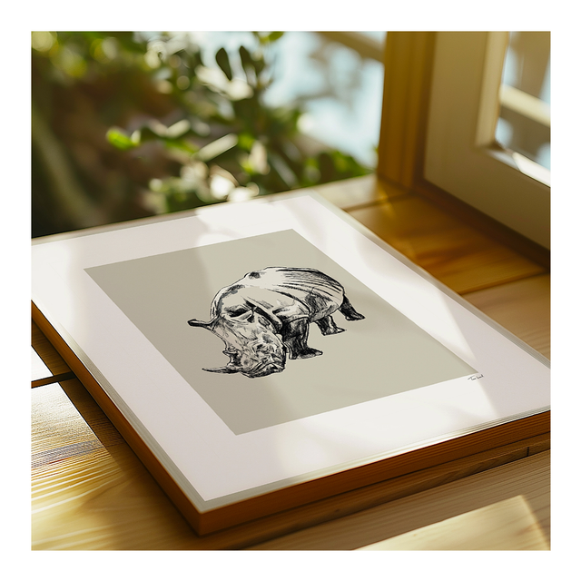 &#039;Rhino&#039; art print