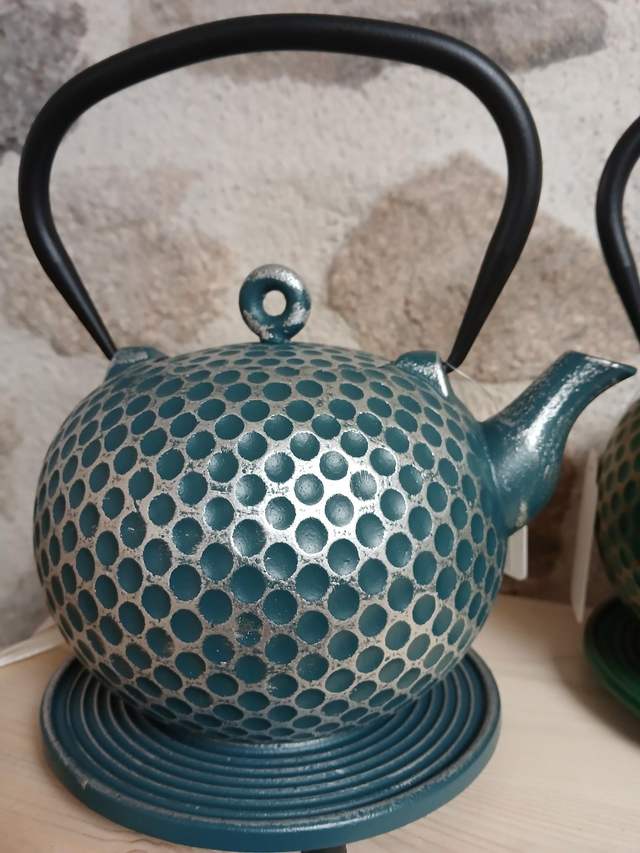 Théière pétrole et argent en fonte 1 litre