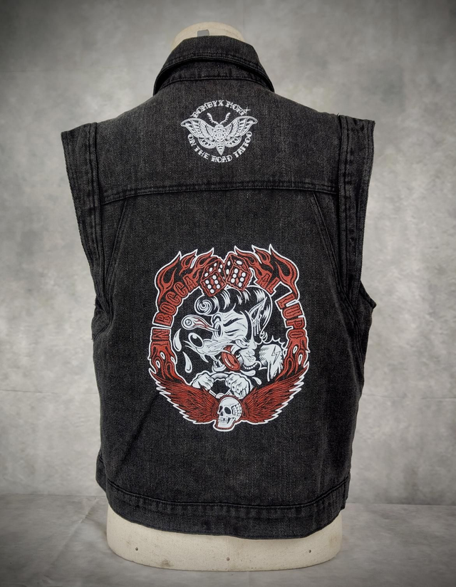 Veste sans manches en jean &quot;Hot Rod Moro&quot;