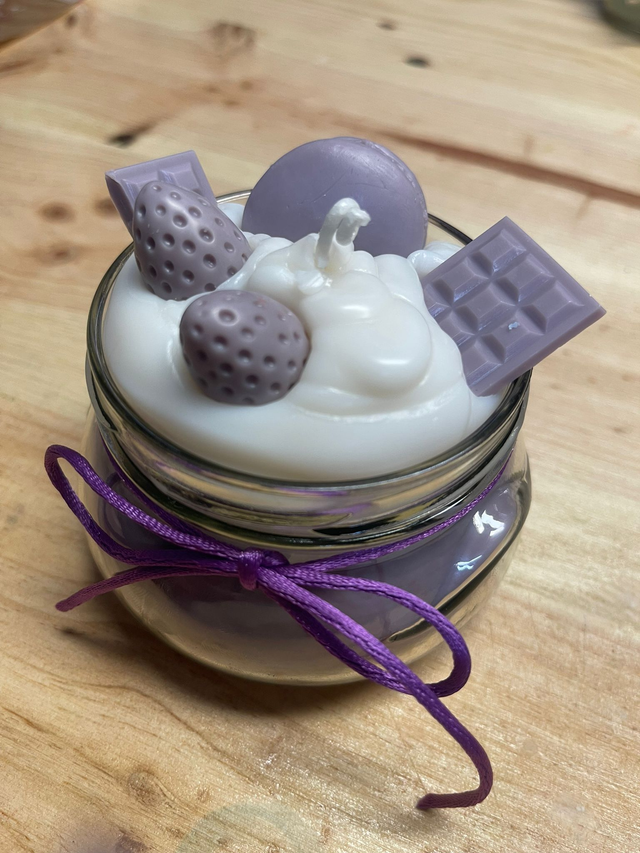 Vela postre (diseño morado)