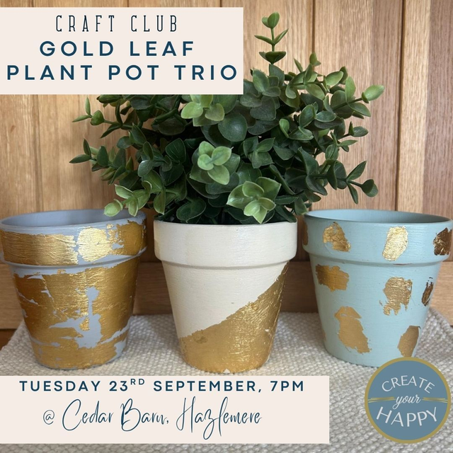 Gold Leaf Plant Pot Trio