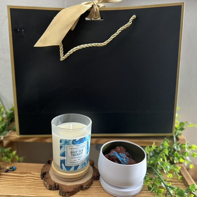 Deep Sea Therapy Candle and Volcanic Rock diffuser set