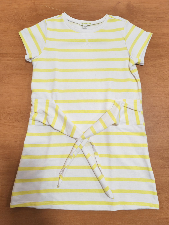 Robe rayée jaune 8 ans