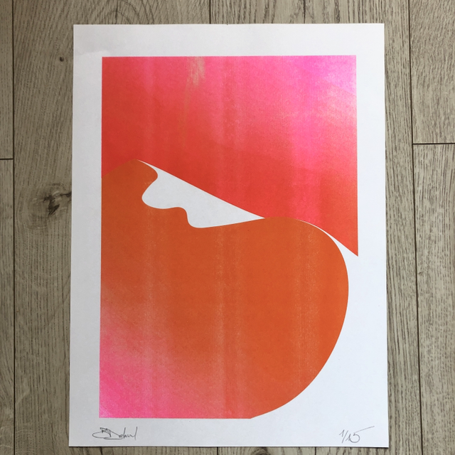 Montagne rose et orange - 30x40cm