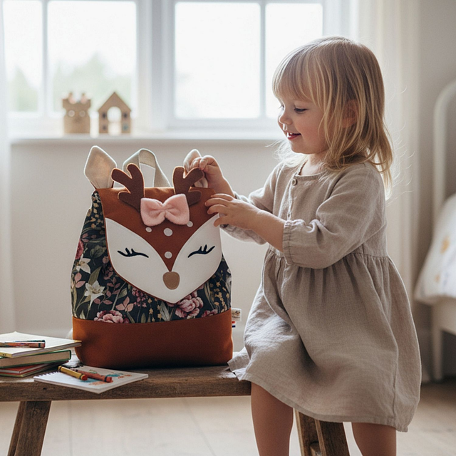 Sac à dos biche faon pour maternelle, crèche...