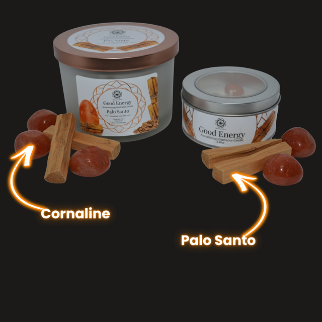 Bougie Green Tree : Energie Positive - Cornaline + Palo Santo