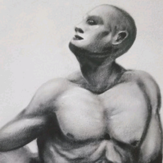 Monochrome Torso Metallic Wall Art Print