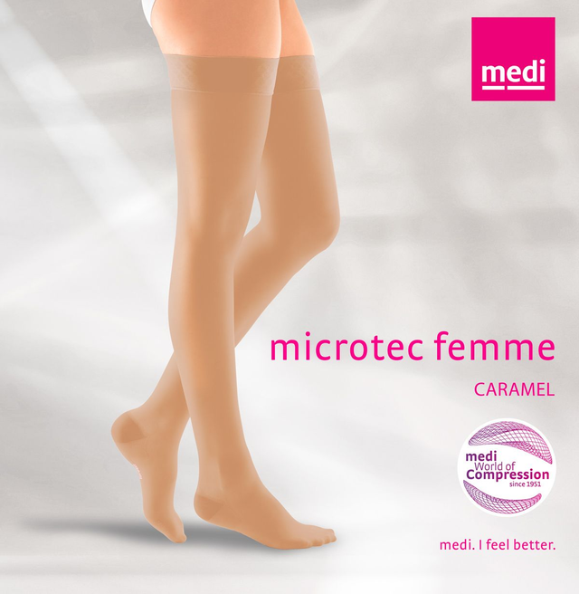 Bas autofixants Microtec Caramel – Classe 2 (usage professionnel)