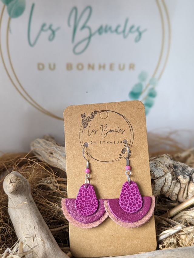 Boucles d&#039;oreilles Donatelle rose fushia do307