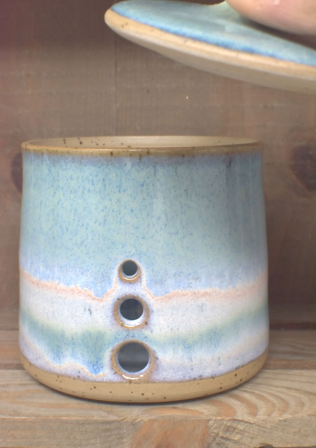 Garlic Keeper - Speckled Ocean Blue