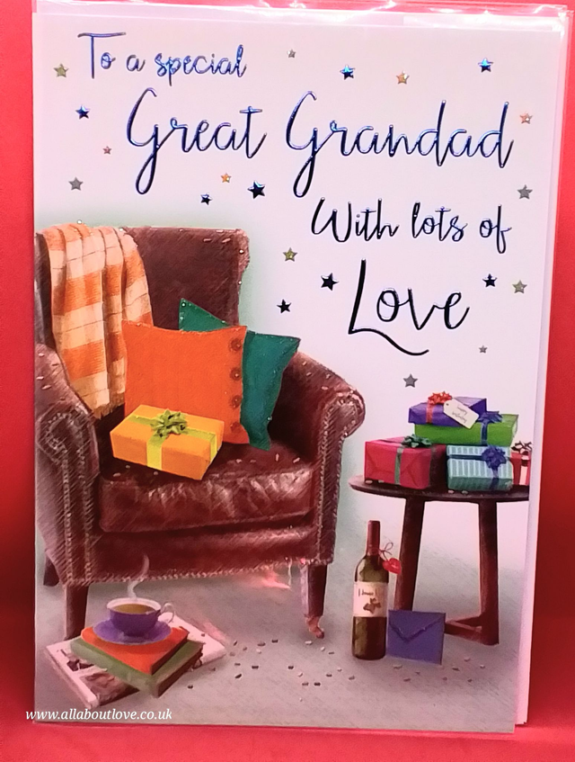 Great Grandad Quality Birthday Card with Sentiment words Inside.