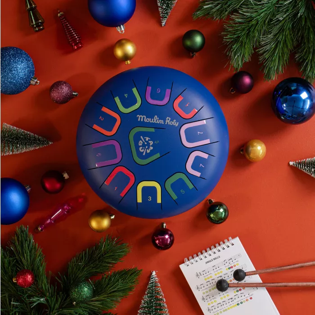 Grand tambour à languettes bleu Puce &amp; Pilou - Moulin Roty