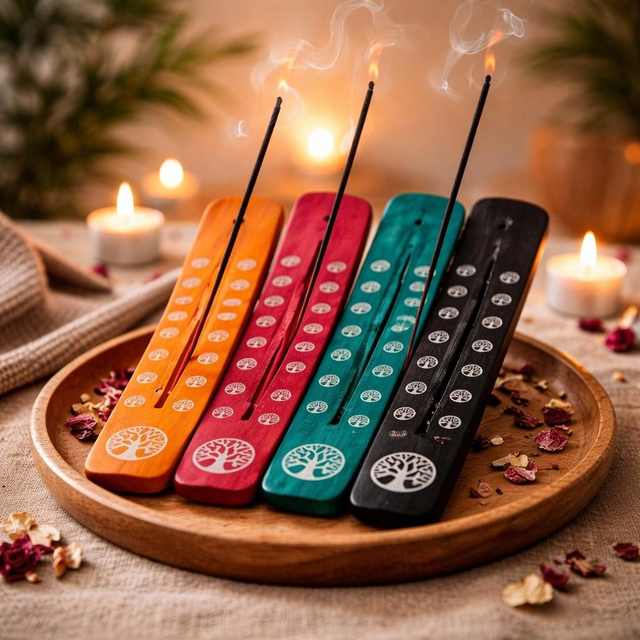 "Arbre de vie" - Porte-encens tige - Bois