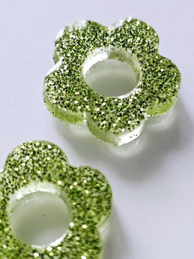 PAMPILLES VERT CLAIR A PAILLETTES