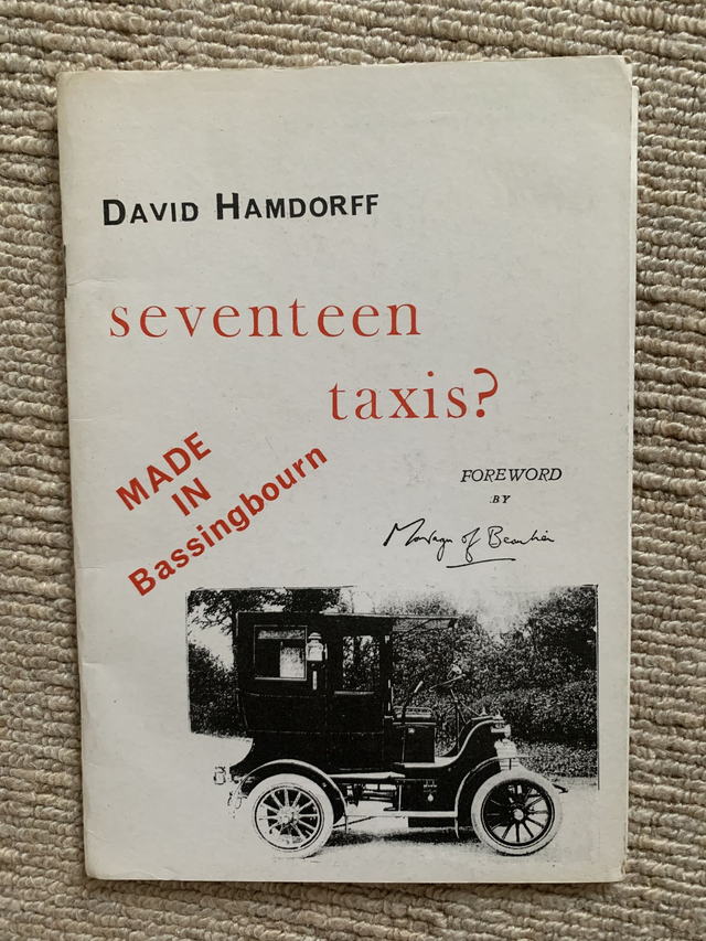 Seventeen Taxis Made in Bassingbourn Limited edition Number 141 of 500