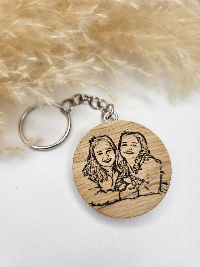 Porte-clés portrait rond => SUR COMMANDE