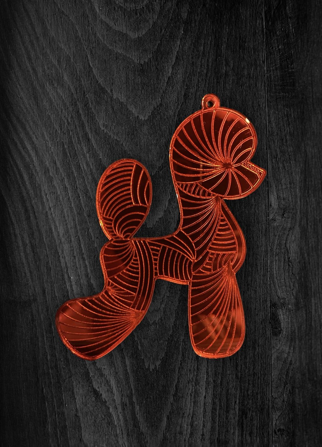 Acryl - Poodle Asian Red