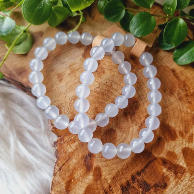 Grey Agate Beaded Bracelet 