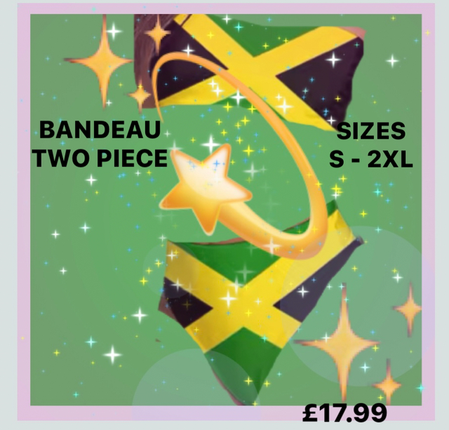 🇯🇲AH JAMAICA WE 💛 COLLECTION BANDEAU TWO PIECE