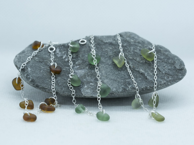 Sterling silver sea glass bracelets