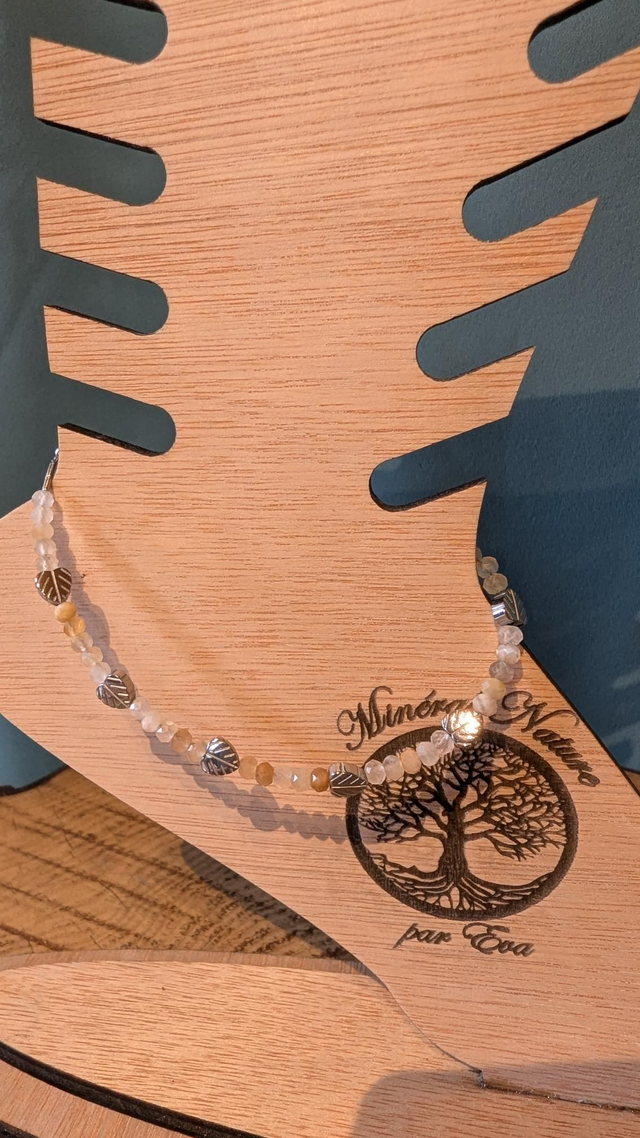 Chaîne de cheville Pierre de Soleil et Hématite 