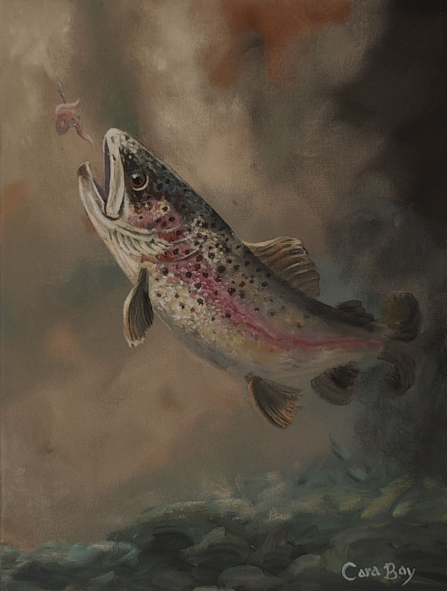 PRINT Trout "Catch of the Day" On Canvas (1)