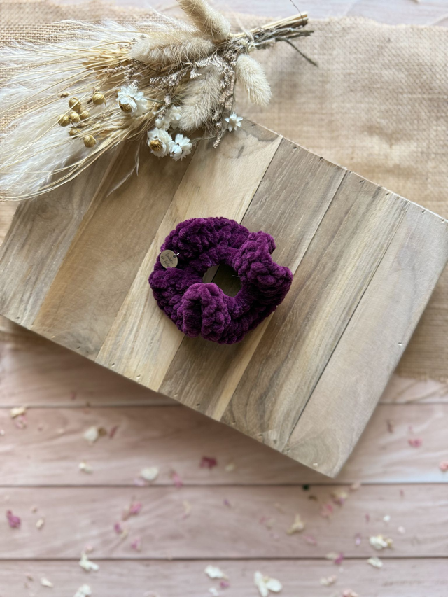 Chouchou tout doux prune