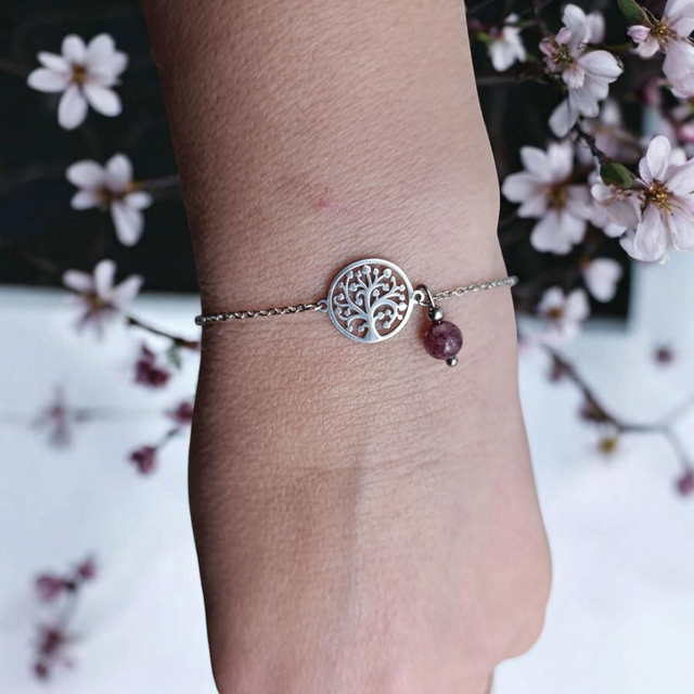 Bracelet Lépidolite - Apaisement ,Sérénité