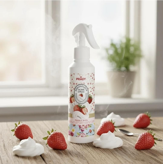 Spray fraise chantilly tissu maison et voiture 
