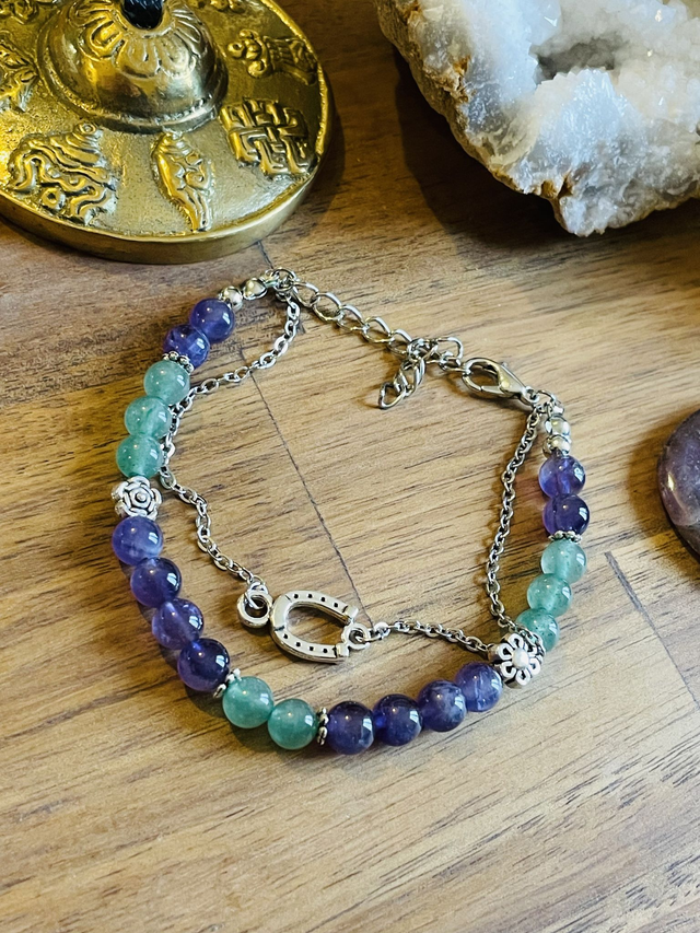 Bracelet en Améthyste et aventurine