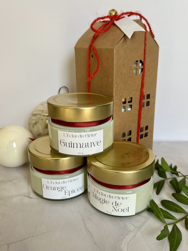 🛷 Douceurs de Fêtes - Coffret de 3 bougies parfumées artisanales