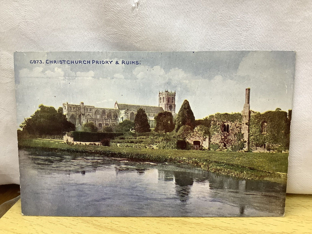 Christchurch Priory & Ruins, Christchurch, Dorset, The Photochrom Co. Ltd vintage postcard. Our Ref No. R576 £2.25