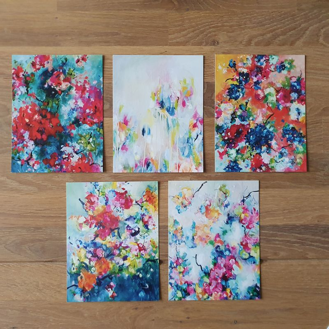 Kaartenset (mat) 5 stuks incl. enveloppen wit (set a)