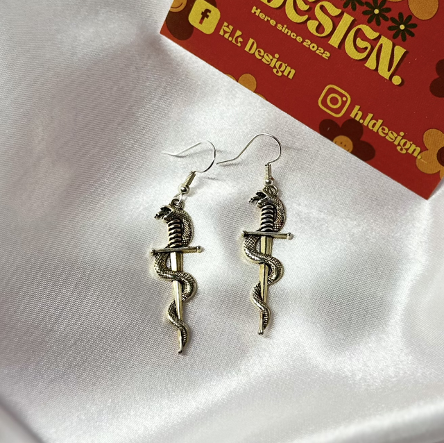 Sold Sword Snake Earrings