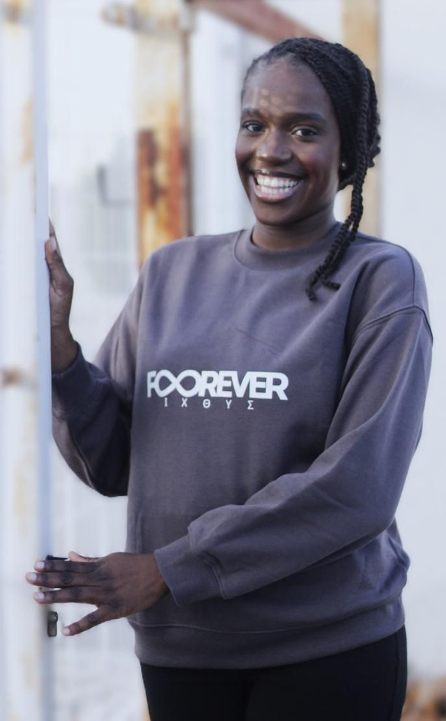 Sweat Maron-Texte Blanc|Ras-du-cou|Mini Crown