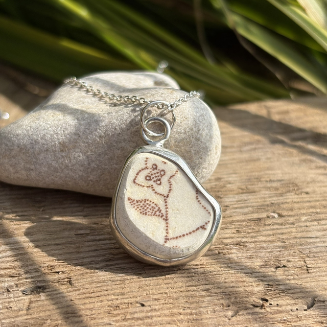 Seapottery & Recycled Silver Necklace 