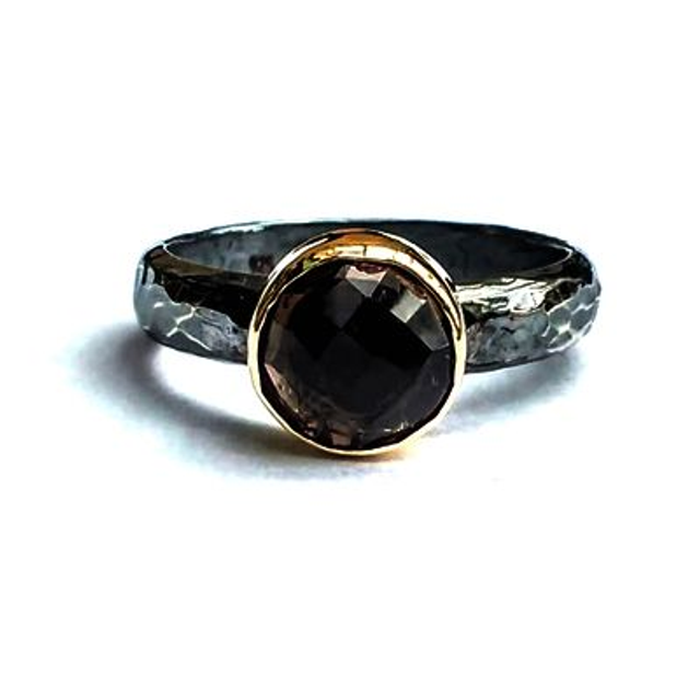 Ring met rookkwarts in goud