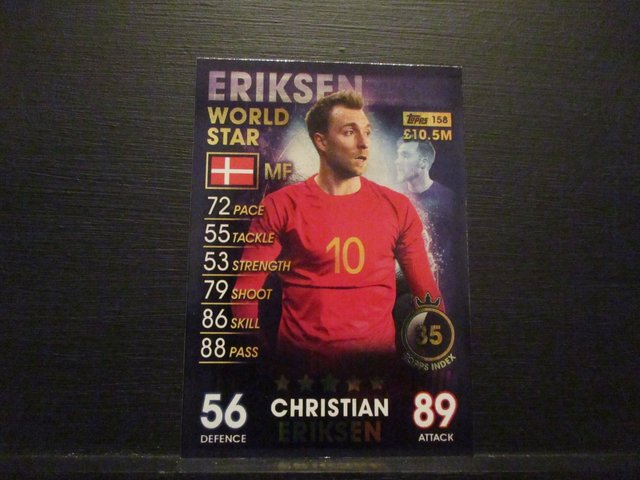 Christian Eriksen - World Star Match Attax 101 Original Trading Card