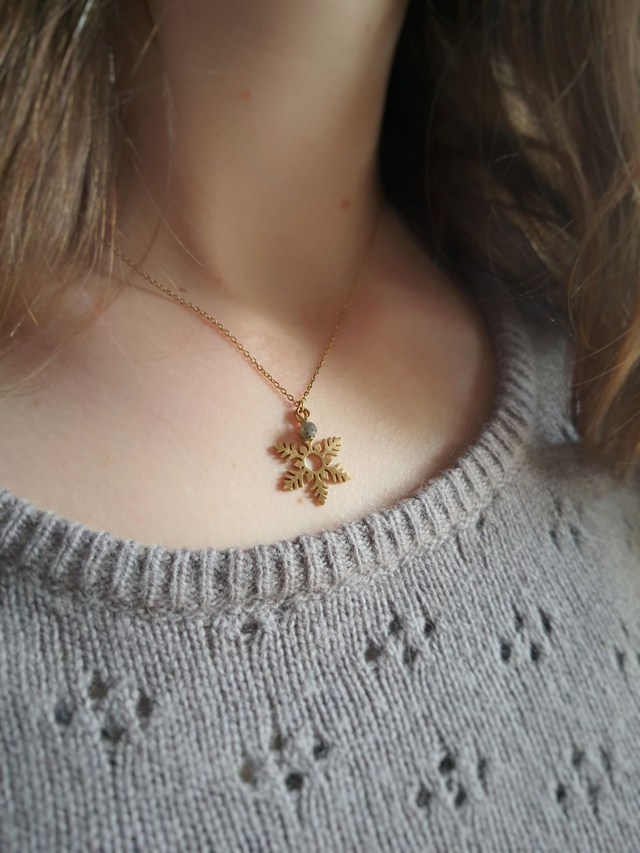 Collier Flocon doré - Labradorite