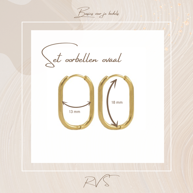 Oorbel RVS ovaal