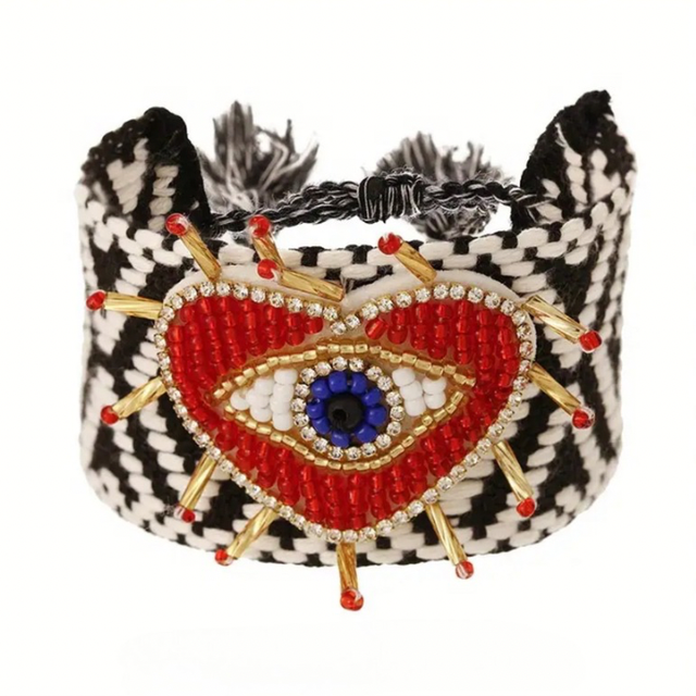 Black eye cuff bracelet